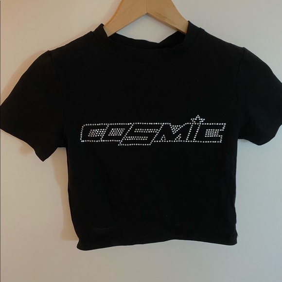 Tops - Y2K Rhinestoned Cosmic Baby Tee